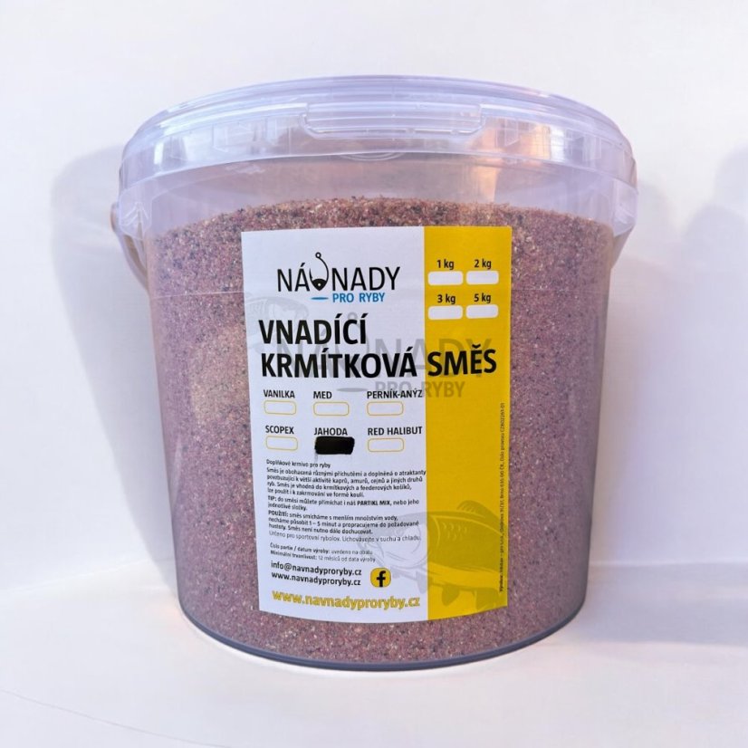 Návnady pro ryby - Vnadící krmítková směs jahodová