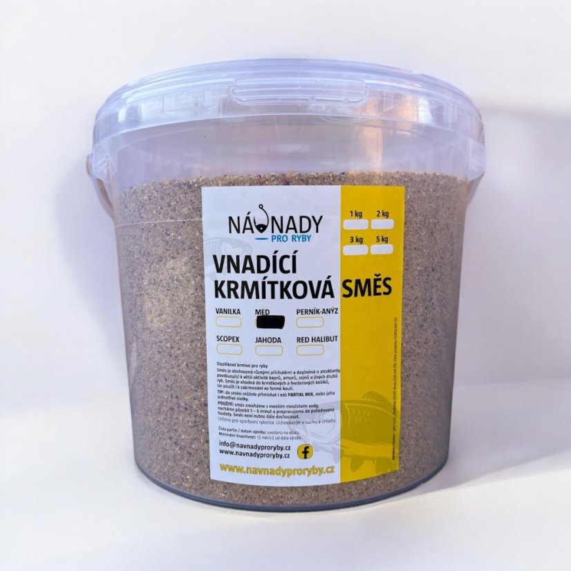 Vnadící krmítková směs - MED - Hmotnost: kyblík 5,2 l