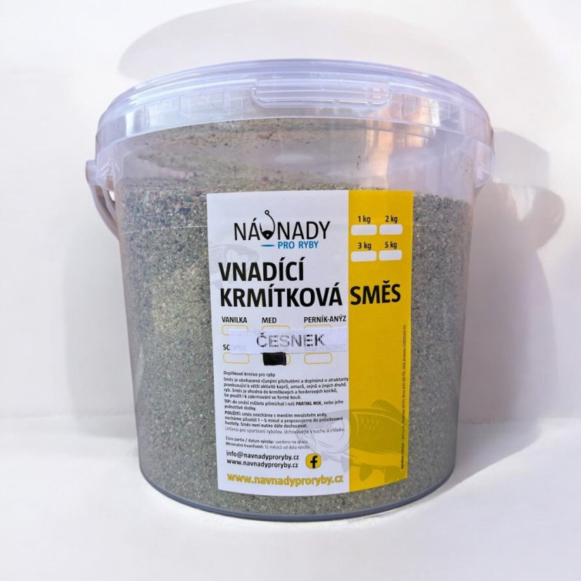 Vnadící krmítková směs - ČESNEK - Hmotnost: kyblík 5,2 l