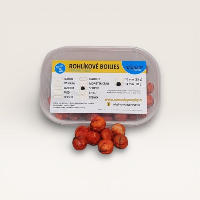 Návnady pro ryby - Rohlíkové boilies SCOPEX Návnady pro ryby - Rohlíkové boilies SCOPEX