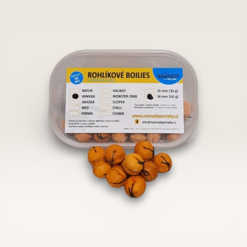 Návnady pro ryby - Rohlíkové boilies VANILKA Návnady pro ryby - Rohlíkové boilies VANILKA