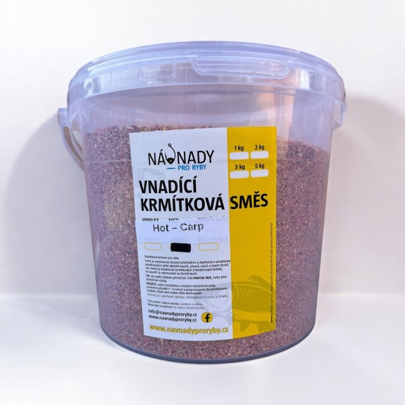Vnadící krmítková směs - HOT CARP - Hmotnost: kyblík 5,2 l