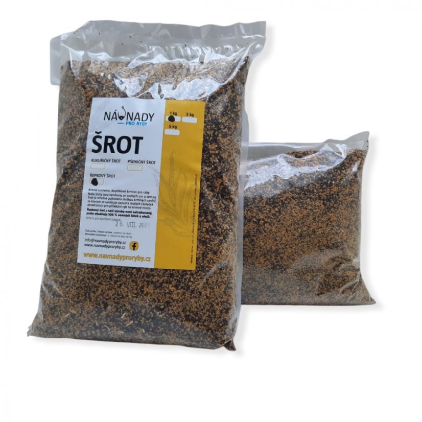 Šrot 100% řepkový - Hmotnost: 1,0 kg