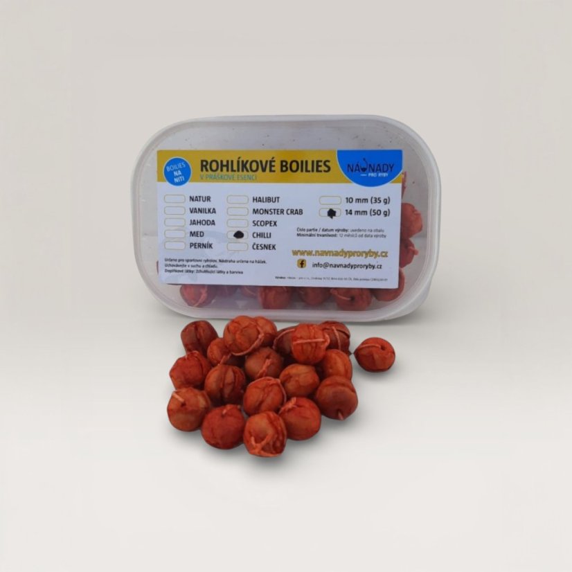 Návnady pro ryby -  Rohlíkové boilies CHILLI