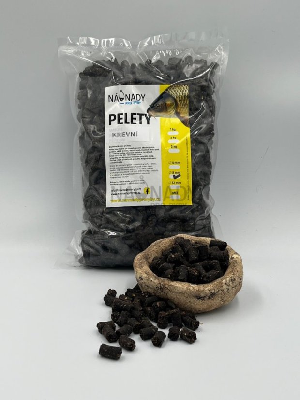 Pelety - Hmotnost: 3,0 kg, Velikost: 8 mm, Příchuť: Řepka