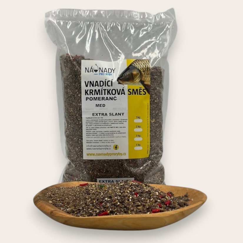 Vnadící krmítková směs zimní - ČERNÝ POMERANČ/MED - Hmotnost: 1,0 kg
