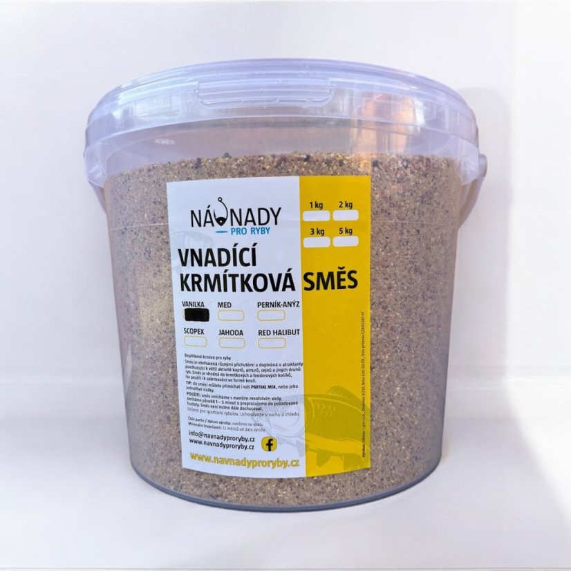 Vnadící krmítková směs - VANILKA - Hmotnost: kyblík 5,2 l