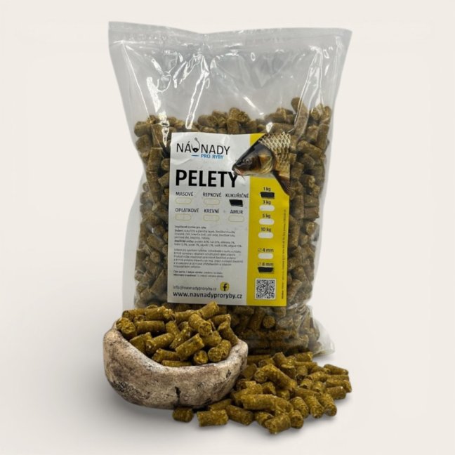 Pelety - 8 mm - Hmotnost: 1,0 kg, Velikost: 8 mm, Příchuť: Extra pikantní