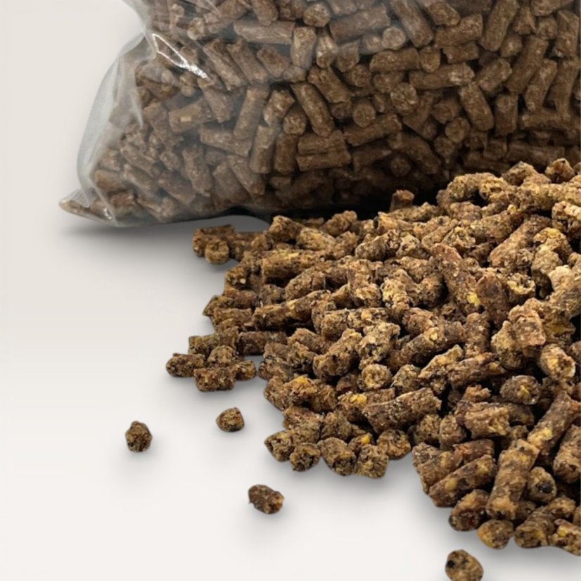 Pelety - 4 mm - Hmotnost: 10,0 kg, Velikost: 4 mm, Příchuť: Maso
